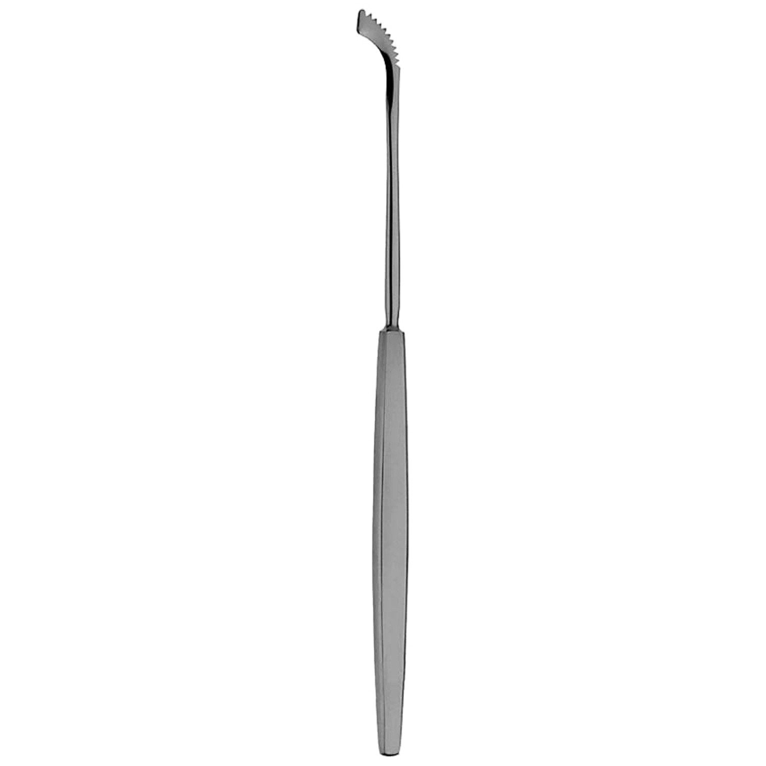 Fischer Tonsil Knife & Dissector, 15.0 Mm Curved Blade W/ Sharp Edge At Flat Tip, Top Edge Serrated, 8 1/2" (21.5 Cm)